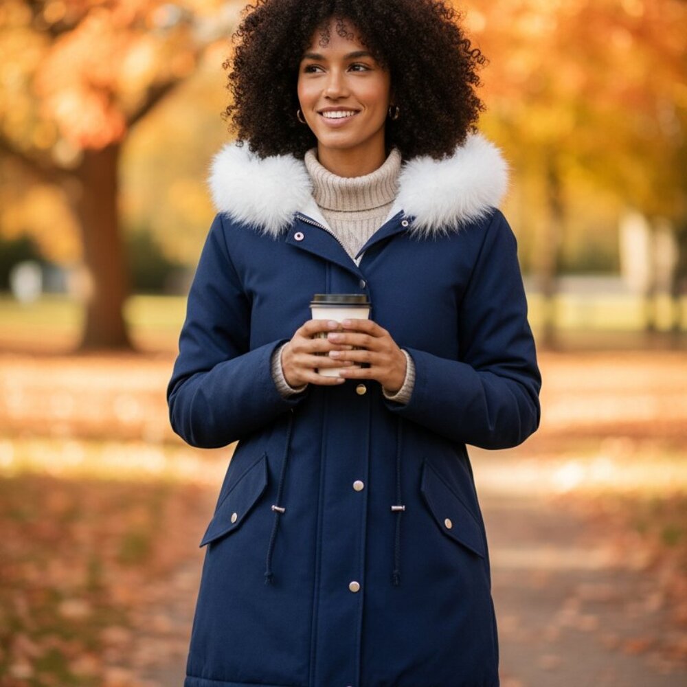 Versatile Reversible Faux Fur Parka - Picture 1 of 2